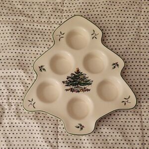 Spode Christmas Tree Shaped Dish, Which Can Be Used As Serving/Tea Lights